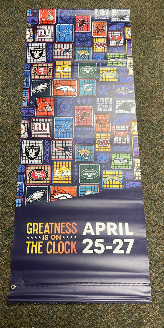 [Small Banner] 2024 NFL Draft All Team Logos w Greatness on the clock