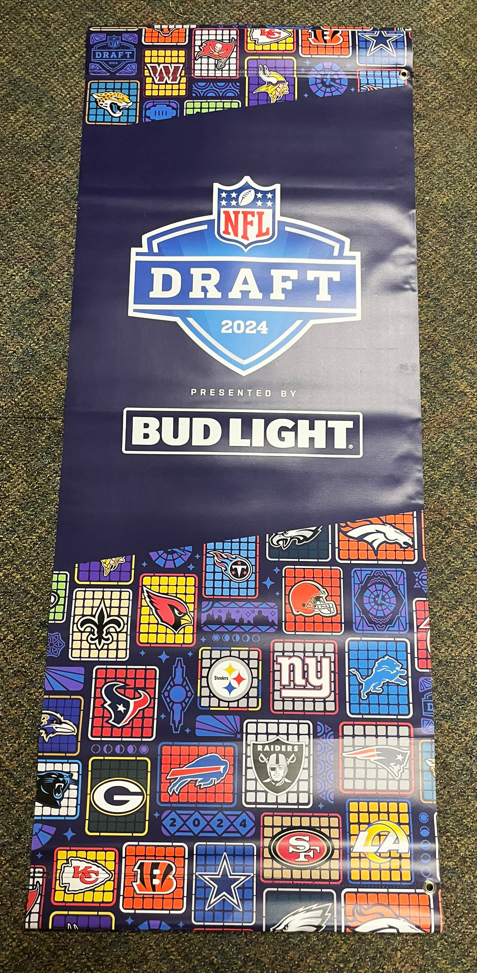 [Small Banner] 2024 NFL Draft All Team Logos w Greatness on the clock