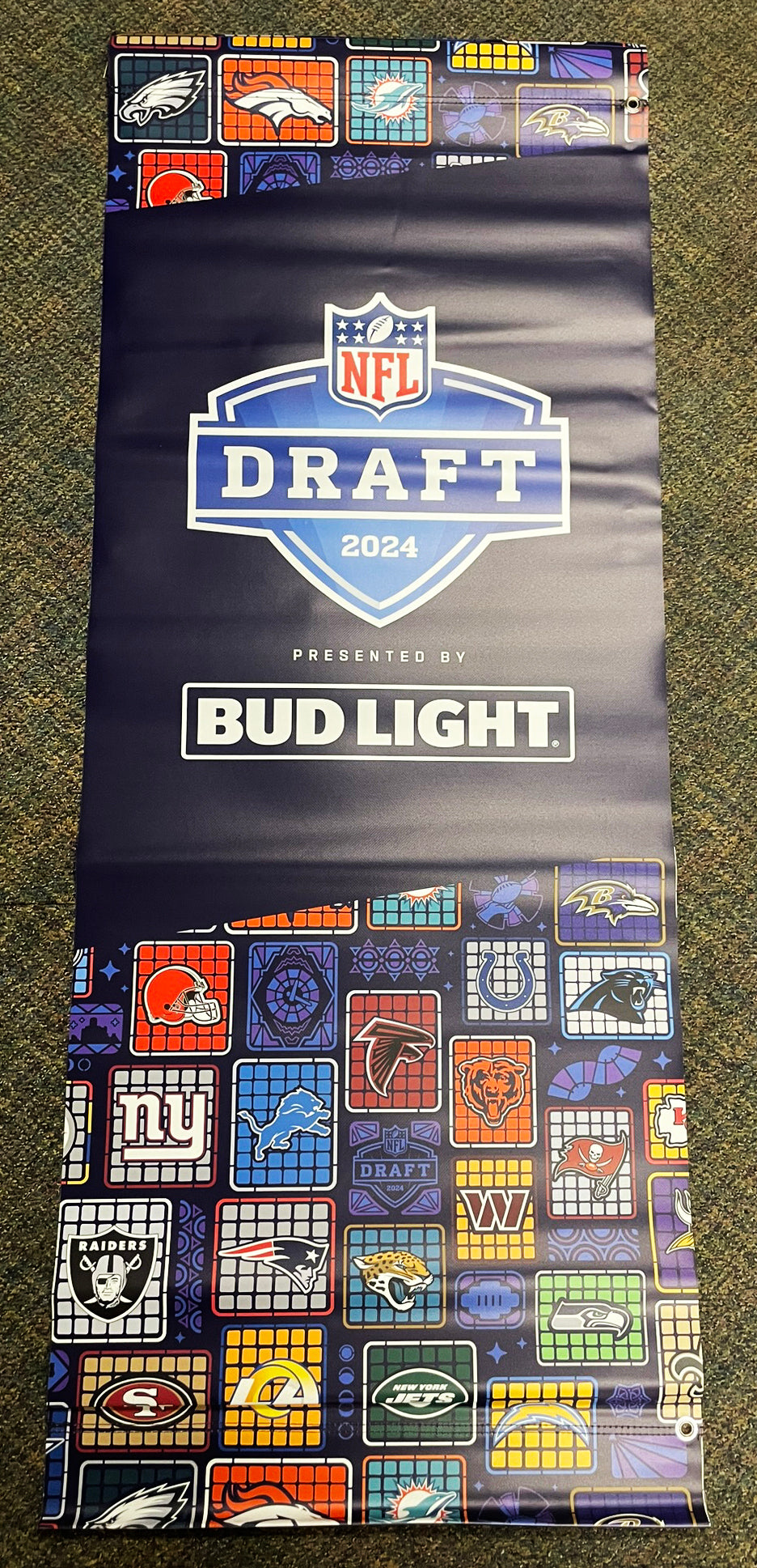 [Small Banner] 2024 NFL Draft All Team Logos w Campus Martius